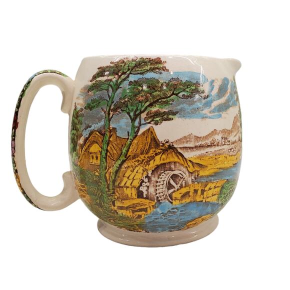 Sadler The Old Mill Made in England Pottery 1940s Milk Pitcher Jug Vintage - Picture 2 of 15